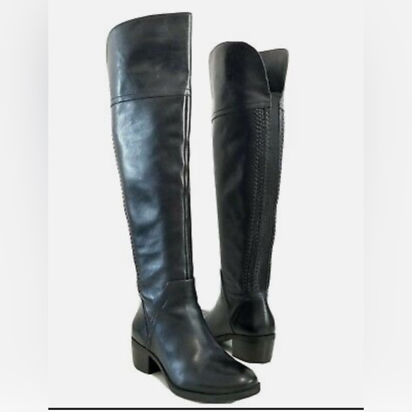 Vince Camuto Bendra Riding Boots Tall Riding Black Leather Boots Womens Size 6.5 - Picture 2 of 10